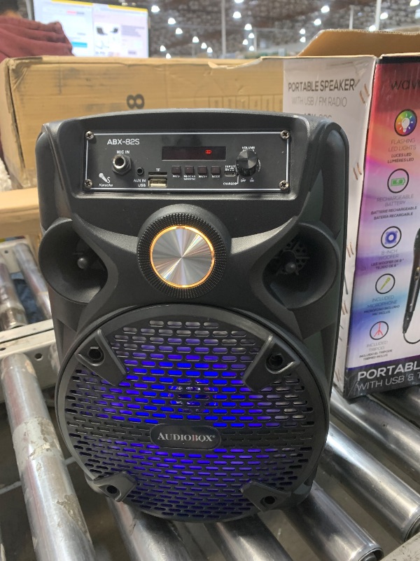 Photo 2 of AUDIOBOX ABX-82S Portable 8" PA Speaker with Stand, WaveSync™ Technology, Bluetooth, LED Lights, 1100W - includes Microphone & USB Cable