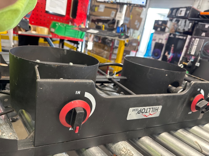 Photo 1 of *UNTESTED//MISSING BORDERS** Hilltop Gear Cast-Iron 2-Burner Stove with Windscreen
