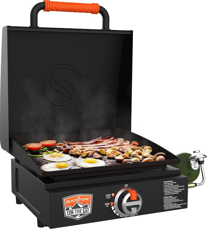 Photo 1 of *MISSING SOME PIECES** 17 Inch Blackstone Griddle with Lid, Nonstick Tabletop Gas Griddle Outdoor with Seasoning & Conditioner and Wholesalehome Cloth Included
