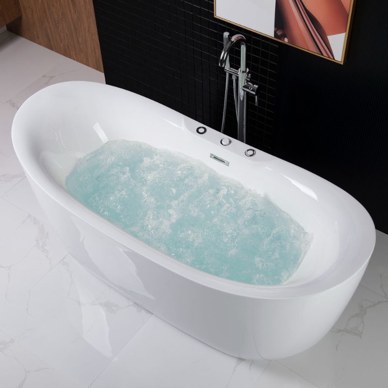 Photo 1 of *UNTESTED//ONLY TUB NO FAUCET** WoodBridge 71" x 32" Whirlpool Water Jetted and Air Bubble Freestanding Bathtub, B-0034 / BTS1611
