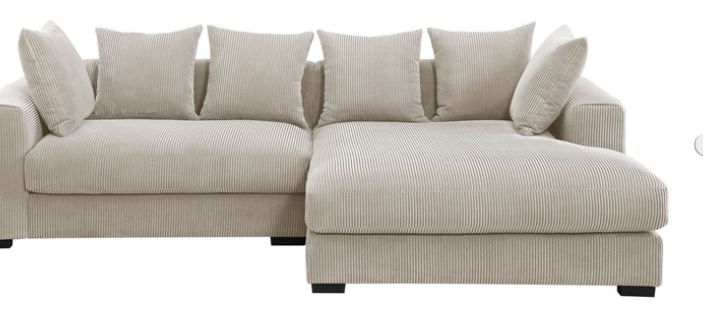 Photo 1 of *MISSING ONE BOX** 3 - Piece Upholstered Corduroy Sectional Sofa With Chaise-Beige