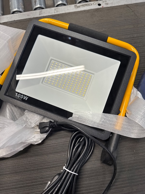 Photo 2 of *DOES NOT POWER ON//NO STAND ** ORHOMELIFE 100W 10000LM LED Work Light, 800W Equivalent 6000K IP66 Waterproof Flood Lights, 13.1ft 4m Cord with Plug, Portable Led lights for Job Site Car Inspection Workshop Garage, Construction Site