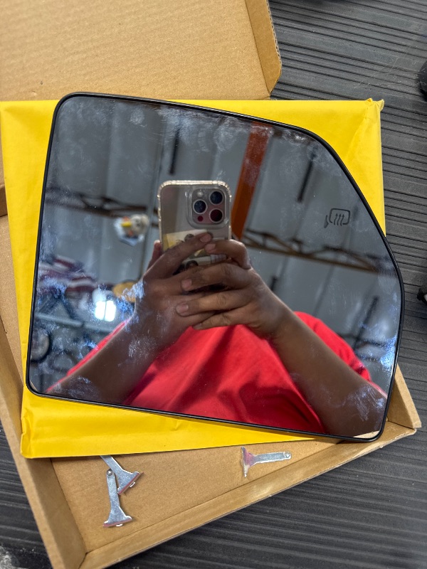 Photo 1 of Passenger Right Side Heated Upper Mirror Glass Replacement for 2015-2022 Ford F150 F250 F350 F450 F550 Super Duty Truck Mirror - Side View Heated Convex Mirror with Rear Holder FL3Z17K707G