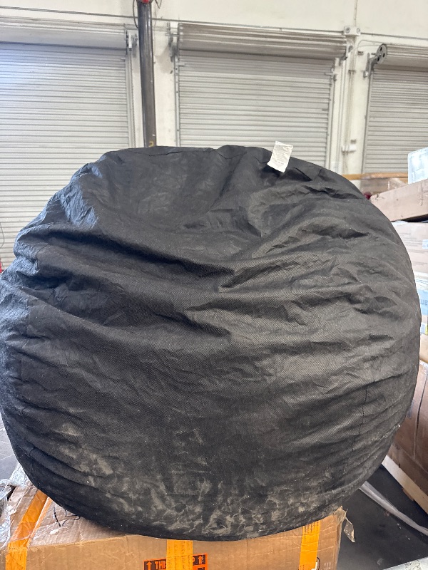 Photo 2 of *DIRTY//PHOTO FOR REFERENCE** GIANT BLACK CIRCLED BEAN BAG SOFA