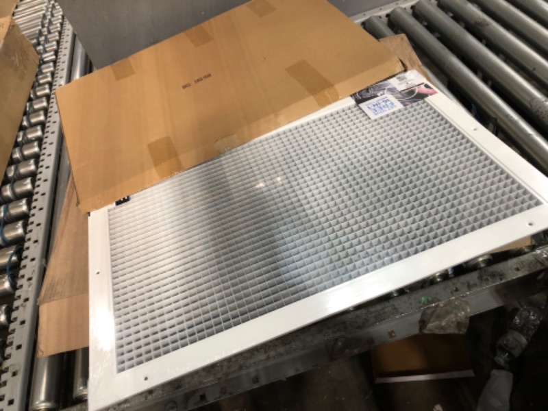 Photo 2 of 16" x 26" Cube Core Eggcrate Return Air Grille - Aluminum Rust Proof - HVAC Vent Duct Cover - White [Outer Dimensions: 18.75"w X 28.75"h]