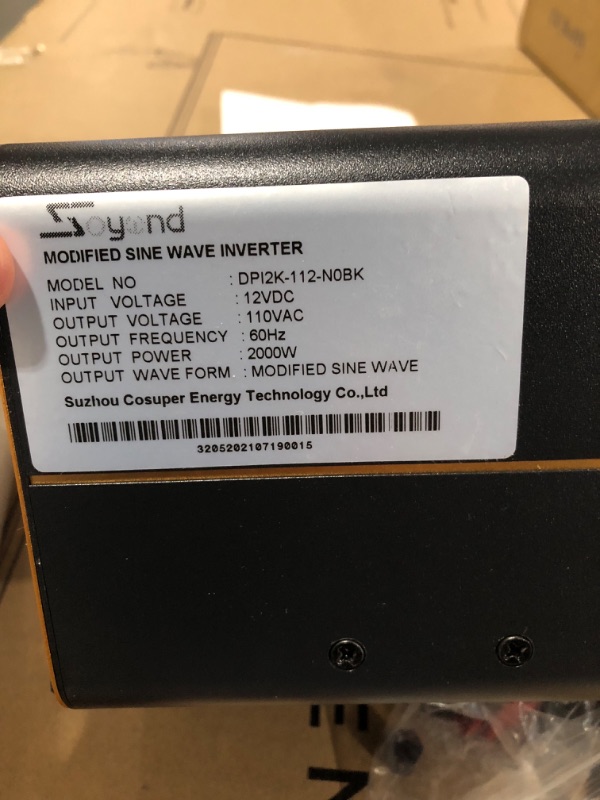 Photo 1 of 2000W Power Inverter, Peak Power 4000W DC 12v to 110v, Dual AC Outlets with USB Port, Battery Cables Included, for Outdoor Camping, Emergency, Vehicles Truck RV