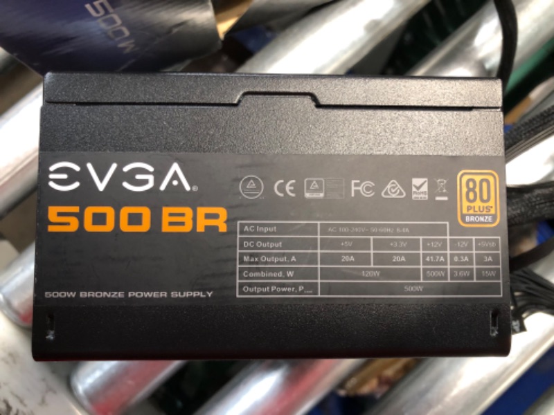 Photo 2 of ***USED - UNABLE TO TEST***
EVGA 100-BR-0500-K1 500 BR, 80+ Bronze 500W, 3 Year Warranty, Power Supply