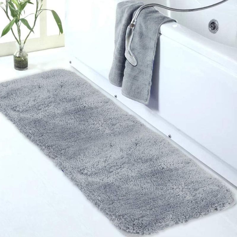 Photo 1 of (bagged) COSY HOMEER Soft Kitchen Rug for in Front of Sink Super Absorbent Kitchen Floor Mats and Mat 24X60 Non-Skid Kitchen Mat Standing Mat Washable,Polyester,light Grey--fuzzy grey