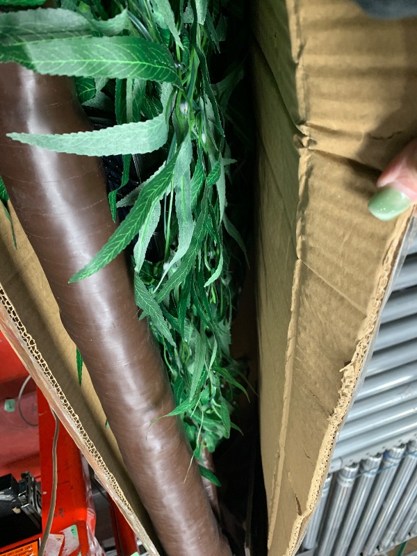 Photo 1 of Anycosy Solar Lighted Willow Tree for Patio, 7FT 384 LED Weeping Willow Tree with 8 Modes, Artificial LED Tree Lights for Party Home Garden Decoration