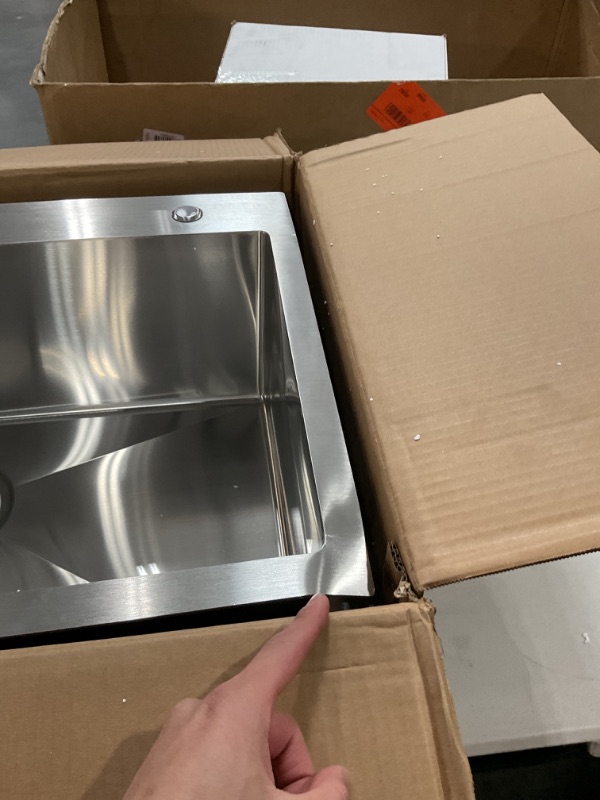 Photo 3 of ***READ NOTES***
Drop in Kitchen Sink, 28x18 Inch Brushed Nickel RV Laundry Utility Sink, Top Mount 16 Gauge Stainless Steel Single Bowl 9 inch Deep Small Kitchen Sink