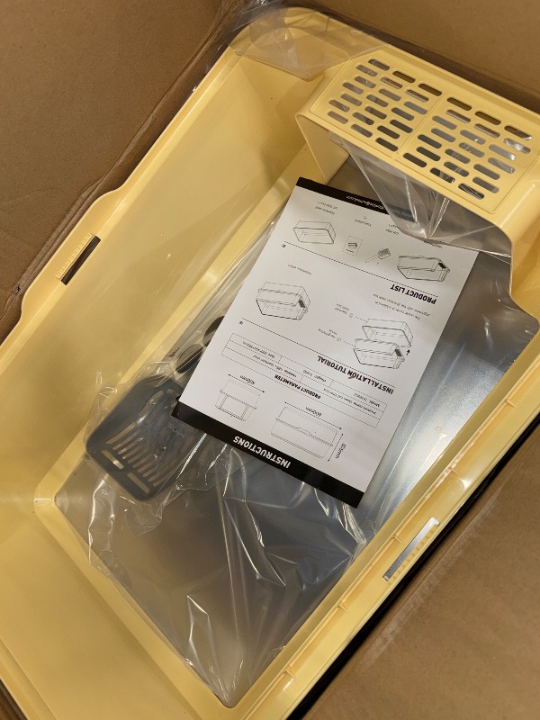 Photo 1 of Stainless Steel Litter Box with High Side, XXL Extra Large Cat Litter Box for Big Cats & Multiple Cats, Non-Sticky, No Urine Leakage, Easy Clean Cat Litter Pan Include Scoop