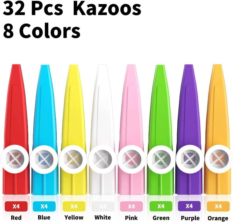 Photo 1 of  8 Colors Plastic Kazoos Musical Instruments for Party, Early Childhood Education Gifts, Perfect for Fun Gathering & for Over 3 Years Old Kids