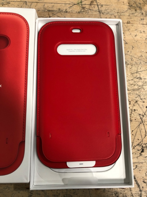 Photo 2 of Apple Leather Sleeve with MagSafe (for iPhone 12 Pro Max) - (Product) RED