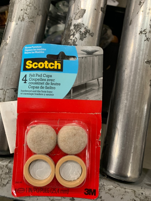 Photo 2 of *Scotch Adhesive Felt Pad Cups SP665-NA, Leg Protectors for Hardwood (Beige)