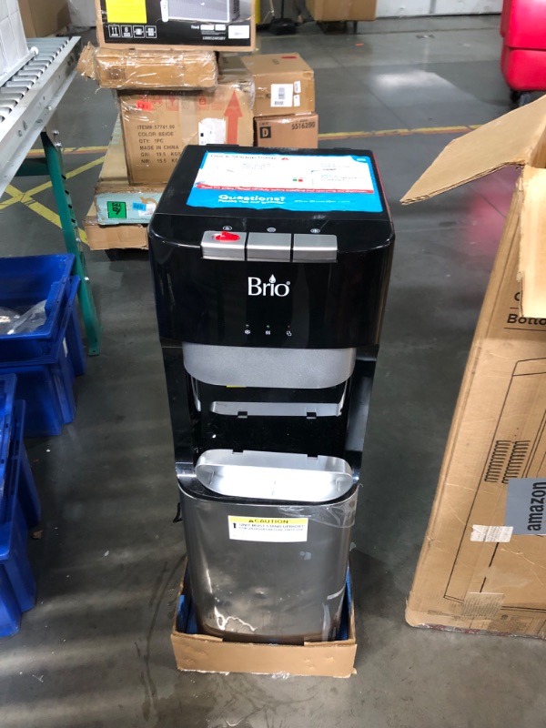 Photo 2 of ***DAMAGED - MISSING PLASTIC GRATE - DOOR WON'T STAY CLOSED - UNABLE TO TEST - SEE PICTURES***
Brio Bottom Loading Water Cooler Dispenser for 5 Gallon Bottles - 3 Temperatures with Hot, Room & Cold Spouts, Child Safety Lock, LED Display with Empty Bottle 