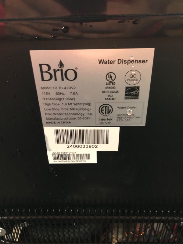 Photo 5 of ***DAMAGED - MISSING PLASTIC GRATE - DOOR WON'T STAY CLOSED - UNABLE TO TEST - SEE PICTURES***
Brio Bottom Loading Water Cooler Dispenser for 5 Gallon Bottles - 3 Temperatures with Hot, Room & Cold Spouts, Child Safety Lock, LED Display with Empty Bottle 