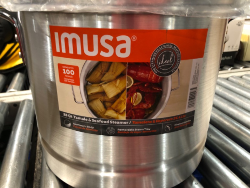 Photo 3 of ***USED - DENTED - DIRTY***
IMUSA USA 28Qt Aluminum Steamer with Lid, 28-Quart, Silver