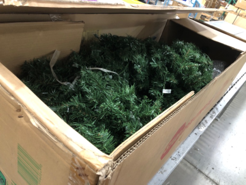 Photo 3 of * MISSING PARTS* National Tree Company Pre-Lit 'Feel Real' Artificial Full Downswept Christmas Tree, Green, Douglas Fir, White Lights, Includes Stand, 7.5 feet