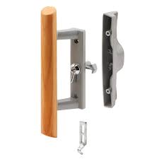 Photo 1 of * MISSING HARDWARE* 3-15/16 in., Gray Diecast, Sliding Patio Door Handle with Wood Handle
