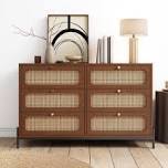 Photo 1 of * SEE NOTES* Brown 6drawer dresser with wicker front drawers