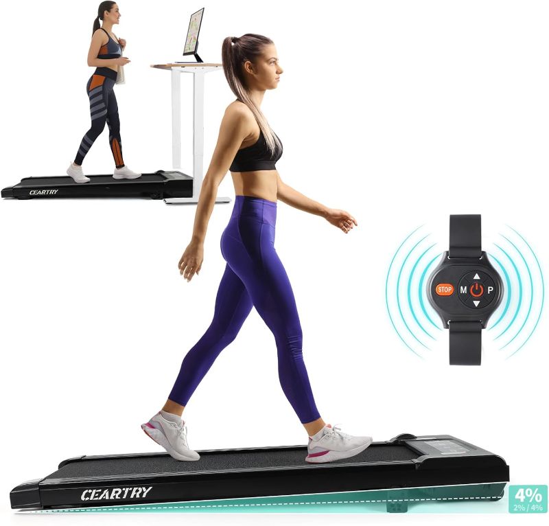 Photo 1 of * TESTED* CEARTRY Treadmill with Incline, Under Desk Treadmill with 4% Incline, Walking Pad Treadmill, Incline Treadmill with 12 Preset Programs, Treadmills for Home and Office