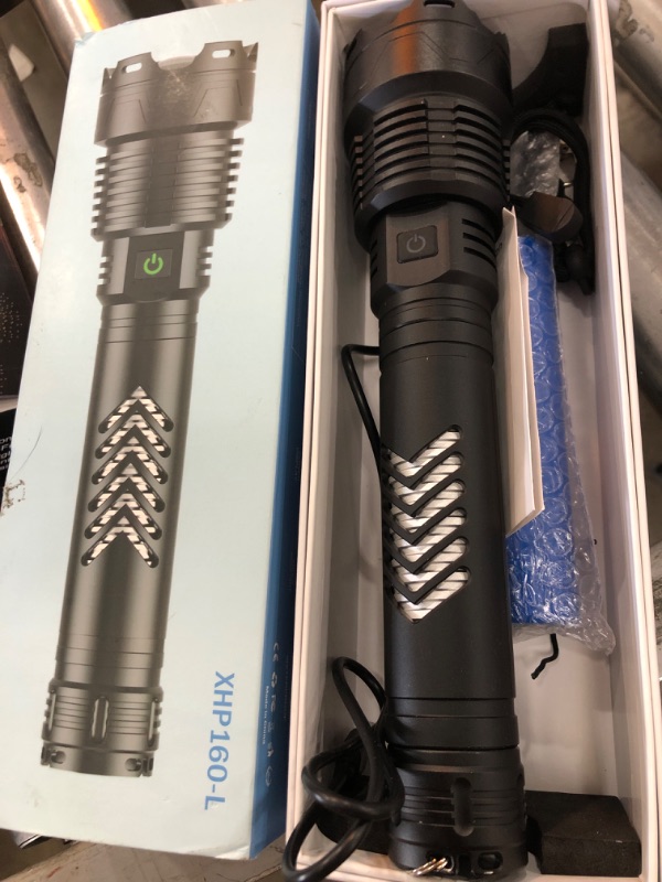 Photo 2 of * MINOR DAMAGES* Weoxi Super Bright LED Flashlight, 3600000 High Lumen Rechargeable Flashlights with Long Handle, 10000mAh Battery, Zoomable 5 Modes for Outdoor Camping, Emergencies