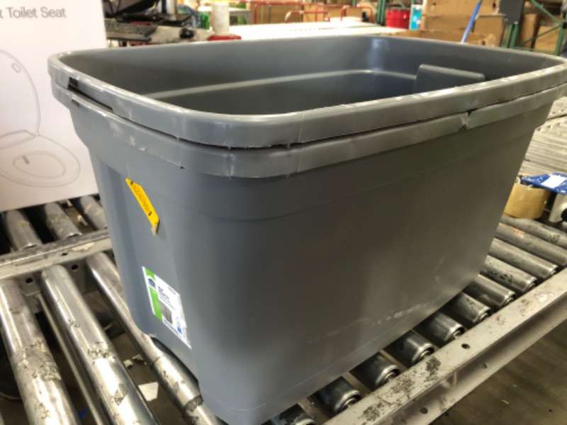 Photo 2 of * DAMAGED*MISSING LID*  Project Source Medium 18-Gallons (72-Quart) Gray Heavy Duty Tote with Standard Snap Lid
