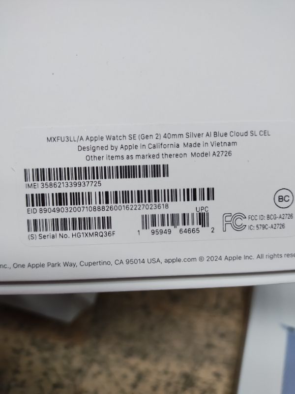 Photo 1 of Apple Watch SE (2nd Gen) [GPS + Cellular 40mm] Smartwatch with Aluminum Case with Silver Sport Loop. Fitness & Sleep Tracker, Crash Detection, Heart Rate Monitor, Retina Display, Carbon Neutral