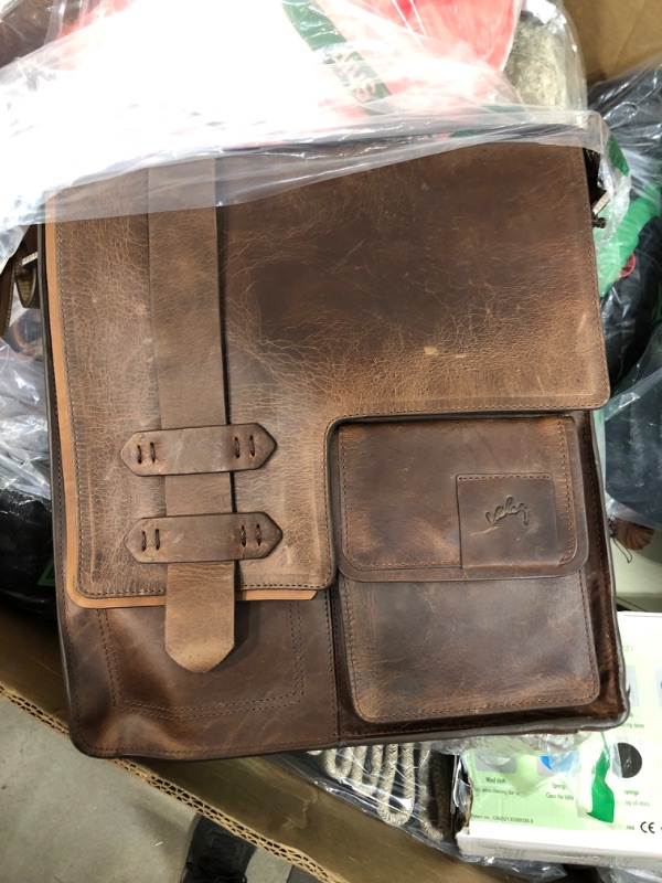 Photo 1 of *VERY USED, WORN*
VELEZ Dark Brown Top Grain Leather Messenger Bag For Men and Women – 11” Tablet – Small Crossbody Bags – Mens Satchel Vintage Shoulder Bags