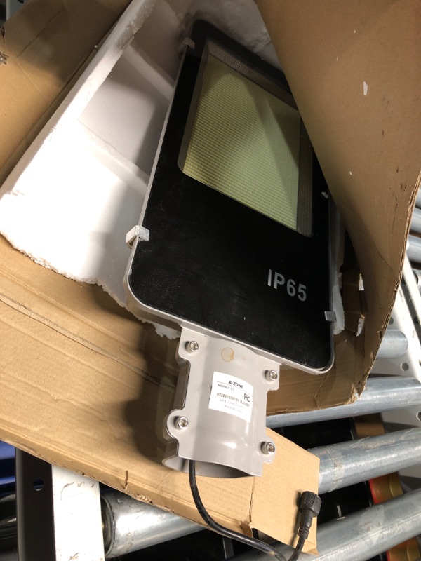 Photo 1 of **NON-REFUNDABLE, PARTS ONLY, MISSING SOLAR PANEL** A-ZONE 1200W Solar Street Lights Outdoor, 120000LM High Brightness Dusk to Dawn LED Lamp, with Remote Control, IP65 Waterproof for Parking Lot, Yard, Garden, Patio, Stadium, Plaza