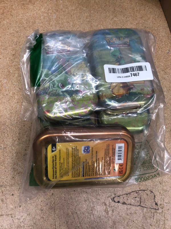 Photo 1 of Pokemon - Paldea Friends Mini Tin - Complete 5 Piece Set - Sprigatito Quaxly Fuecoco Pawmot Pikachu