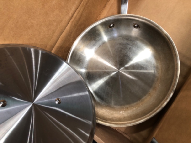 Photo 1 of All-Clad D3 3-Ply Stainless Steel Fry Pan With Lid 10 Inch, Induction Compatible, Oven Broiler Safe 600F, Fast and Even Heat, Pots and Pans, Cooking Frying Pan, Skillet, Kitchen, Cookware, Silver