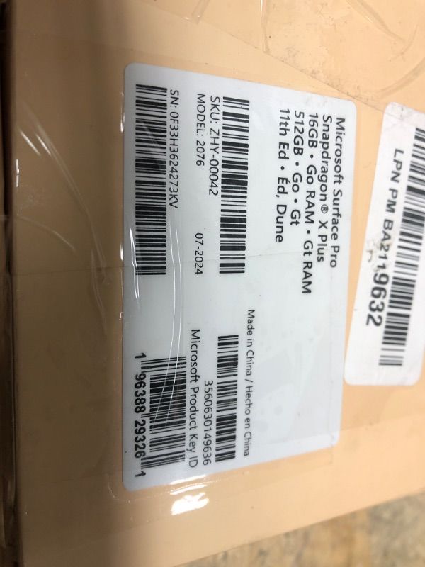 Photo 1 of Microsoft Surface Pro 2-in-1 Laptop/Tablet (2024), Windows 11 Copilot+ PC, 13" Touchscreen Display, Snapdragon X Plus (10 Core), 16GB RAM, 512GB Storage, Dune