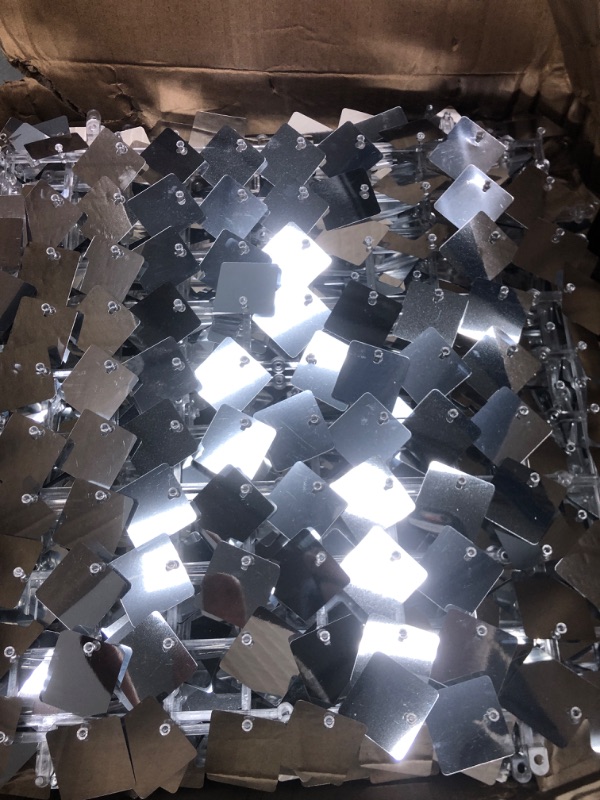 Photo 1 of Shimmer Wall Backdrop Silver Square Sequin Wall Panel Backdrop Decor for Wedding, Anniversary, Birthday, Party, 24 Panels