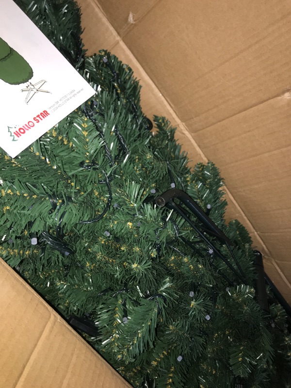 Photo 1 of HOLLO STAR 9ft Prelit Christmas Tree with 550 LED Lights, Artificial Slim Christmas Tree with App-Controlled Multi-Color RGB Lights, 1290 Branch Tips, Easy to Assemble, for Home, Party