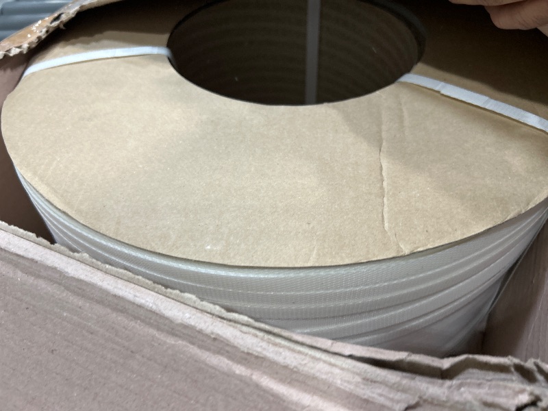 Photo 3 of 1/2" Strapping 9900 Ft Machine Grade 8x8 Core Polypropylene Heavy Duty Grade Strapping, 1 Roll, White