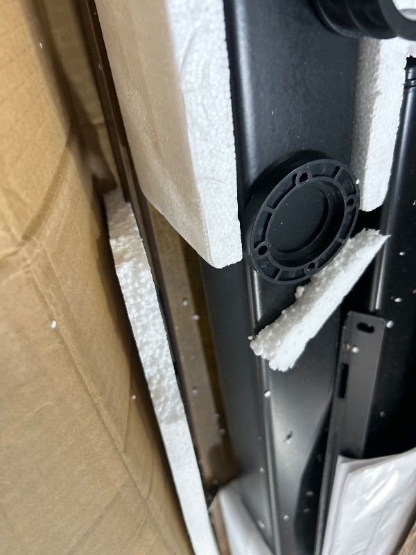 Photo 1 of Claiks Electric Standing Desk, Adjustable Height Stand up Desk, 24x48 Inches Sit Stand Home Office Desk with Splice Board, Black Frame/Rustic Brown Top