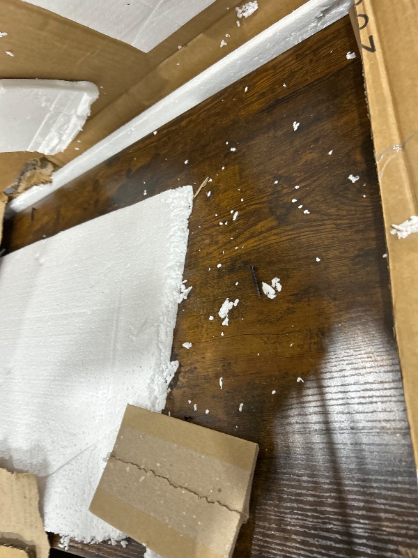 Photo 1 of CHOEZON Folding Dining Table, Movable Dining Table, Expandable Kitchen Table, Versatile Table with 6 Wheels and 2-Tier Shelf, for Dining, Living Room, Apartment, Rustic Brown TCZ01BF