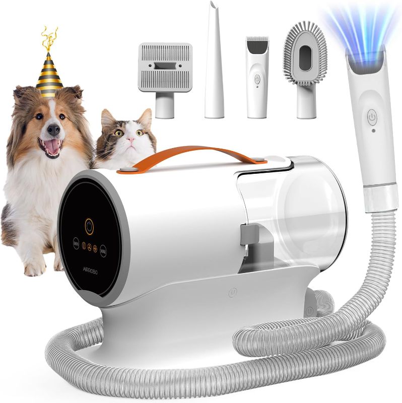 Photo 1 of AIRROBO Dog Grooming Vacuum, Dog Grooming Kit,12000Pa Strong Pet Grooming Vacuum for Dogs, 2L Large Capacity Dog Vacuum for Shedding Grooming Hair, Dog Hair Vacuum, 5 Pet Grooming Tools, Quiet,PG100