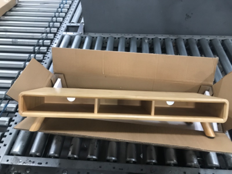 Photo 1 of Homerays Bamboo Monitor Stand Riser, No Assembly Required Exquisite Monitor Stand with Drawer Ergonomic Height Wood Monitor Stand