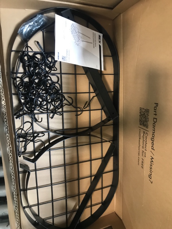 Photo 1 of KES Ceiling Pot Rack 34-Inch Hanging Pot Rack for Kitchen Oval Pot and Pan Rack Matte Black Pot Hanger with 20 S Hooks (For 16" and 24" Stud Mount), KUR221S85-BK