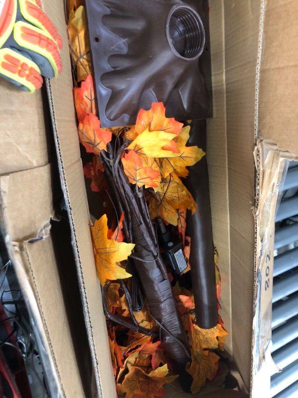 Photo 1 of Dehoxara 7FT Lighted Maple Tree Artificial Fall Tree with Acorn 128 LED Timer 8 Mode Autumn Light Up Tree for Thanksgiving Harvest Wedding Party Home Indoor Outdoor Decor