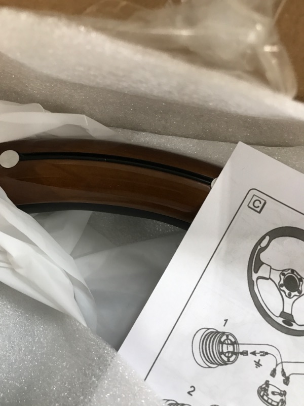 Photo 1 of 14" Billet Black Aluminum Steering Wheel w/Real Mahogany Wood Rivet Half wrap & Chevy Engraved Horn