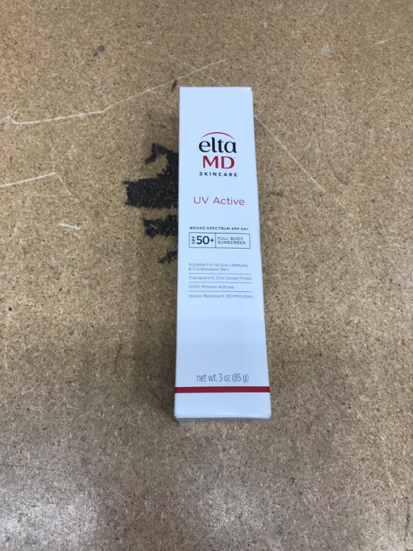 Photo 2 of *3/2026* EltaMD UV Active Mineral Sunscreen with Zinc Oxide, SPF 50+, Water Resistant Sunscreen Up to 80 Minutes, 3.0 oz Tube