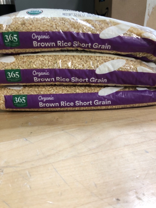 Photo 2 of *BEST BUY NOV 21 2024* 365 by Whole Foods Market, Organic Short Grain Brown Rice, 32 Ounce -Pack of 3