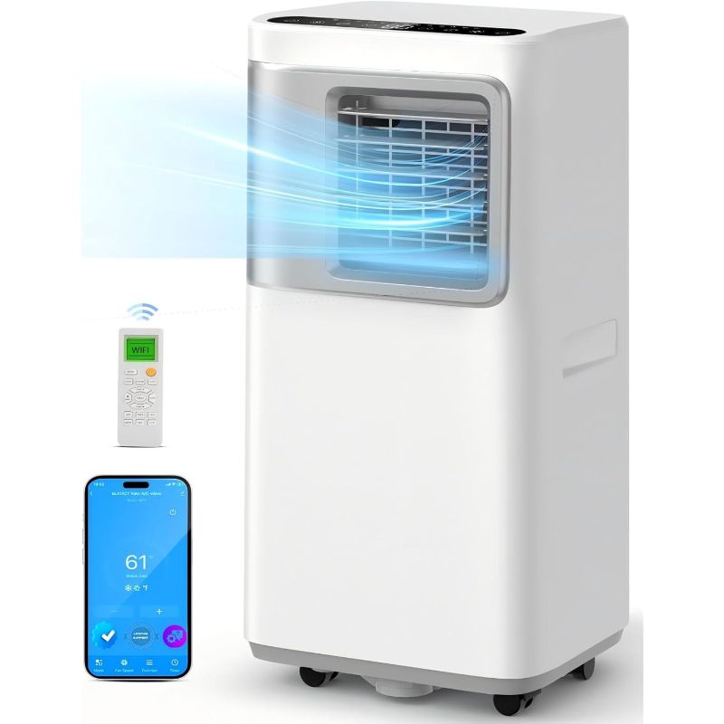 Photo 1 of 12,000 BTU Portable Air Conditioner Cools Up to 500 Sq.Ft, 3-IN-1 Energy Efficient Portable AC Unit with Remote Control & Installation Kits for Large Room, Campervan, Office, Temporary Space