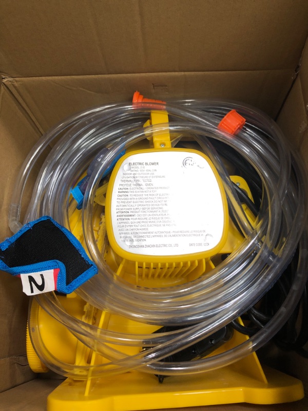 Photo 1 of PicassoTiles KC108 Water Slide Park Inflatable Bouncing House w/Pool Area (Splash Zone), Climbing Wall, Shower Head Sprays Mounts, Water Cannon Mount and Heavy Duty GFCI ETL Certified 385W Blower