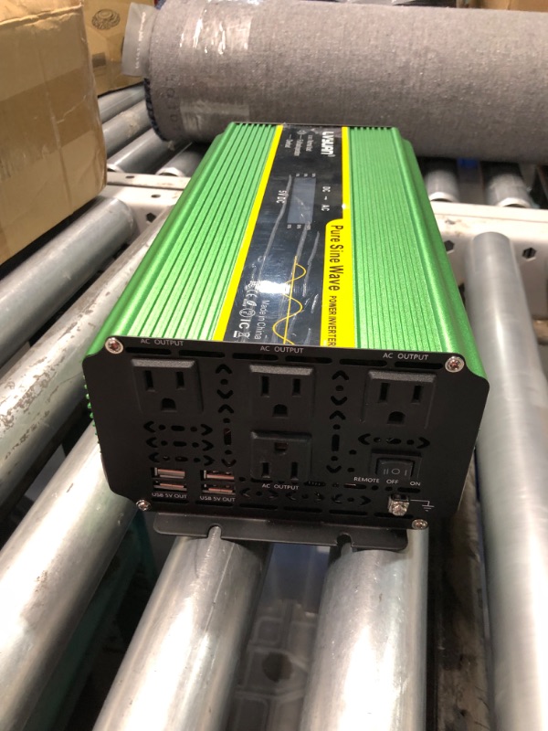 Photo 4 of ***USED - DAMAGED - MISSING PARTS - UNTESTED - SEE COMMENTS***
LVYUAN 2500 Watt Inverter Pure Sine Wave Inverter 12V to 110V DC to AC with AC Sockets, LCD Display, Wireless Remote Control, USB Charge Ports, Car Power Inverter for Vehicles RV Camping Truck