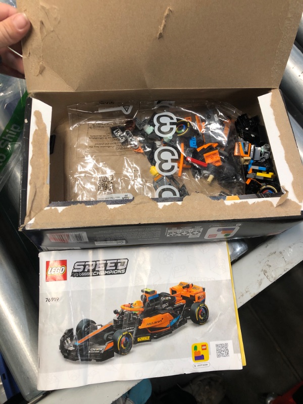 Photo 2 of **LOOSE IN BOX, SEE NOTES** LEGO Speed Champions 2023 McLaren Formula 1 Race Car Toy for Play and Display, Buildable McLaren Toy Set for Kids, F1 Toy Gift Idea for Boys and Girls Ages 9 and Up who Enjoy Independent Play, 76919