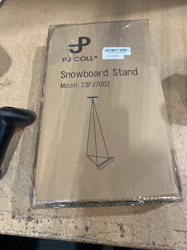 Photo 2 of [PJ Collection] Metal and Wood Snowboard Stand, Snowboard Showcase for Home and Businesses, Freestanding Vertical Stand, Snowboard Storage and Display, Display Stand, Indoor Display Storage Rack